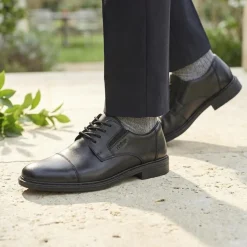 Rieker Smart Leather Lace Up Shoes - Black
