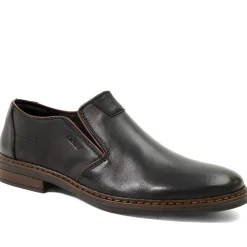 Rieker Smart Leather Slip On Shoes - Black