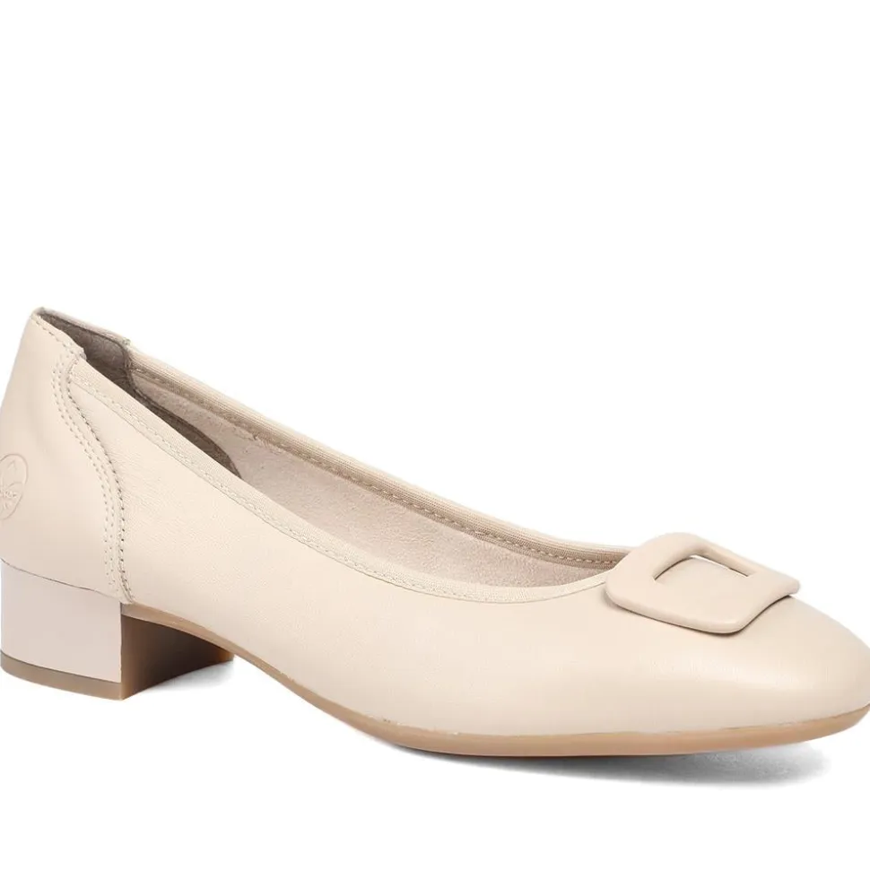 Rieker Smart Premium Leather Court Shoes - Beige