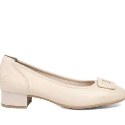 Rieker Smart Premium Leather Court Shoes - Beige