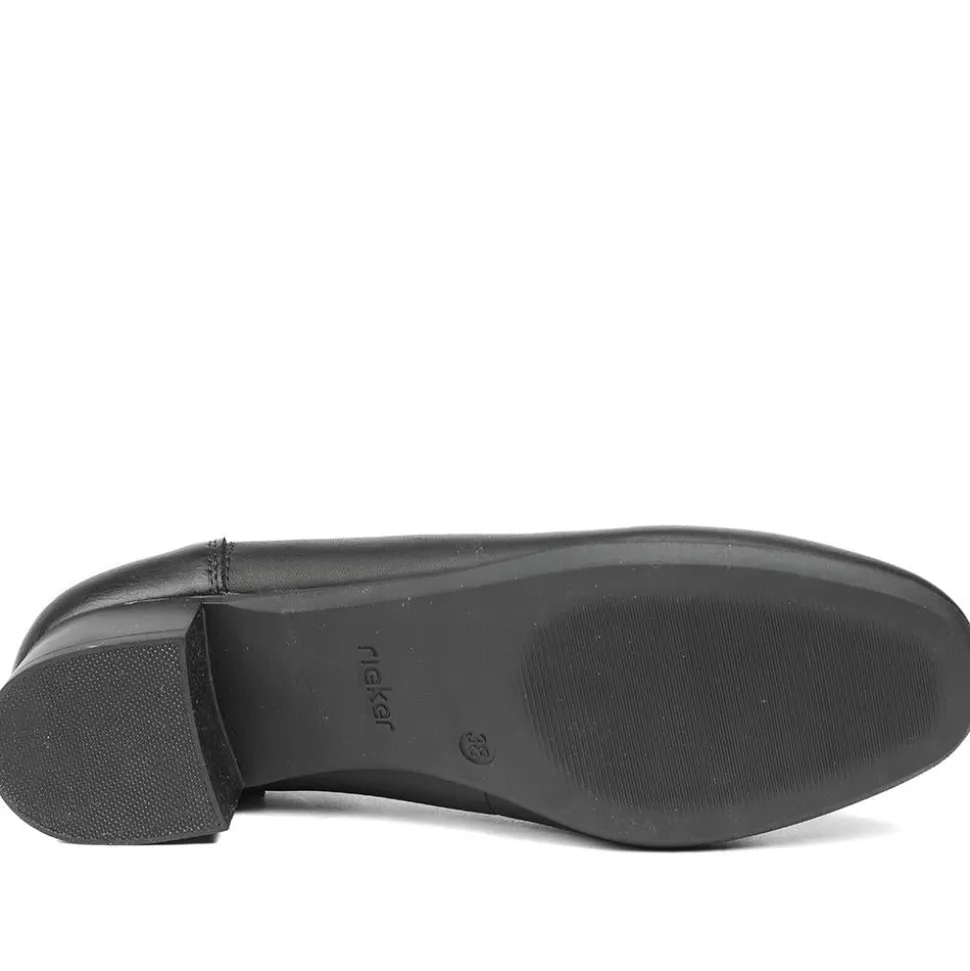 Rieker Smart Premium Leather Court Shoes - Black