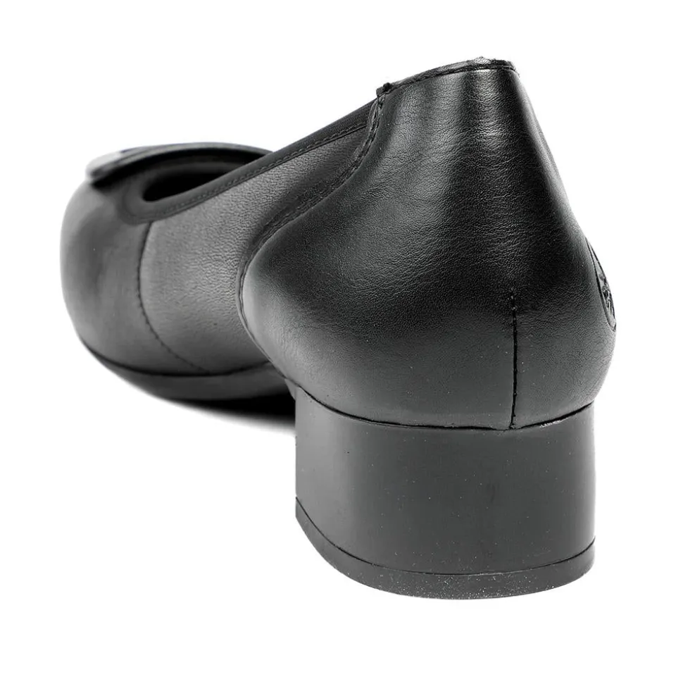 Rieker Smart Premium Leather Court Shoes - Black