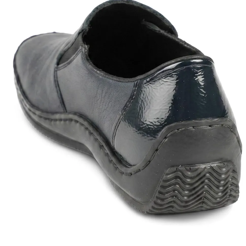 Rieker Smart Slip On Shoes With Grippy Outsole - Navy