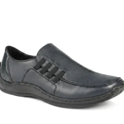 Rieker Smart Slip On Shoes With Grippy Outsole - Navy
