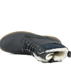 Rieker Soft Cuff Zip Up Boots - Navy