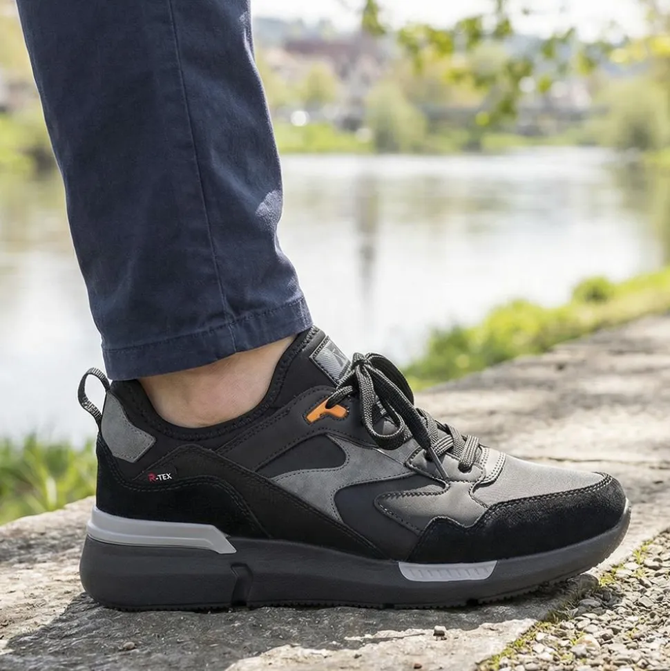 Rieker Sport Lace Up Trainers - Black Multi