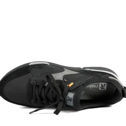 Rieker Sport Lace Up Trainers - Black Multi