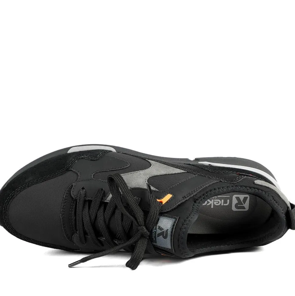 Rieker Sport Lace Up Trainers - Black Multi