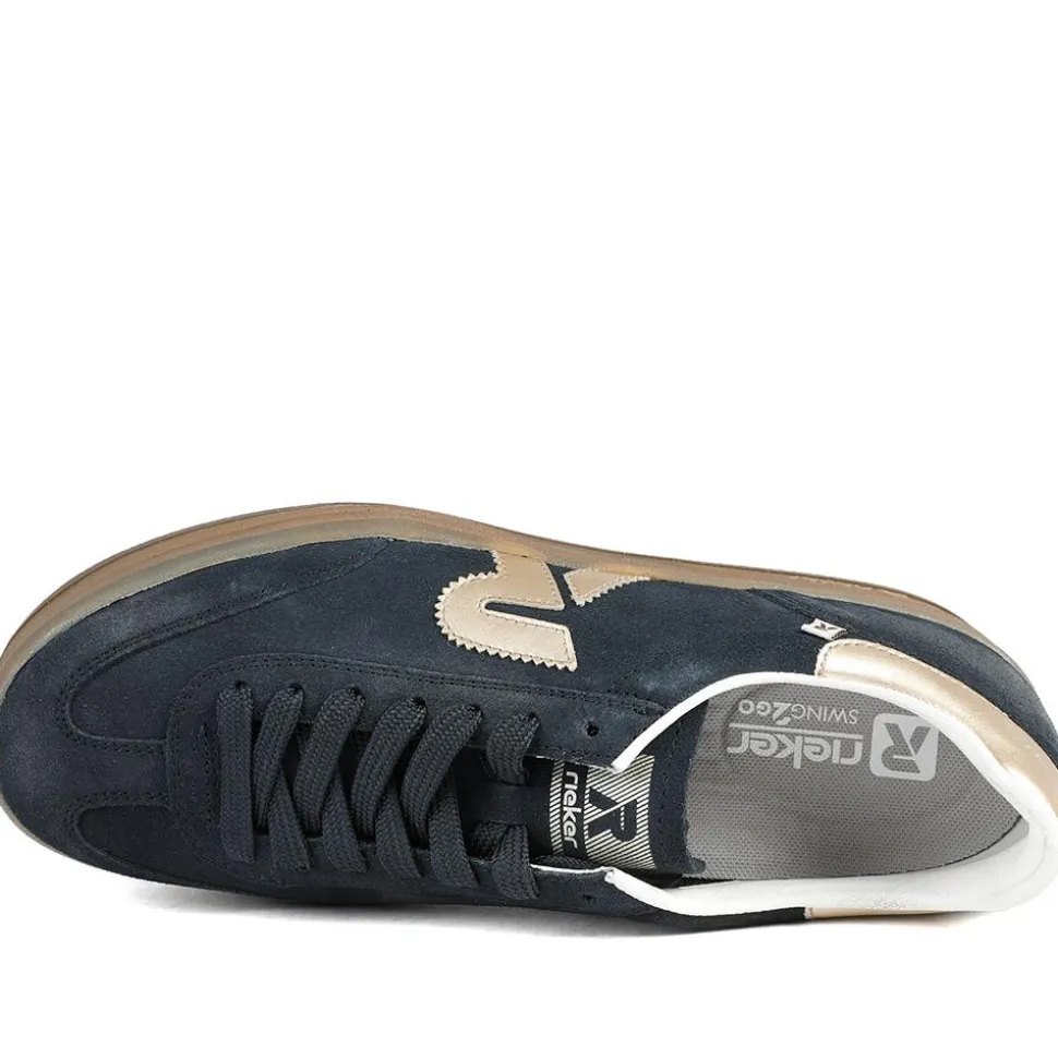 Rieker Sport Lace Up Trainers - Navy