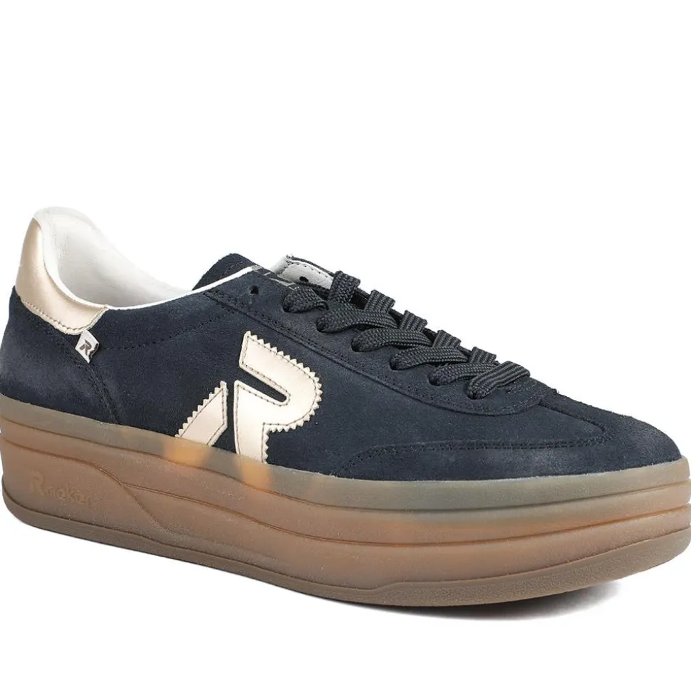Rieker Sport Lace Up Trainers - Navy