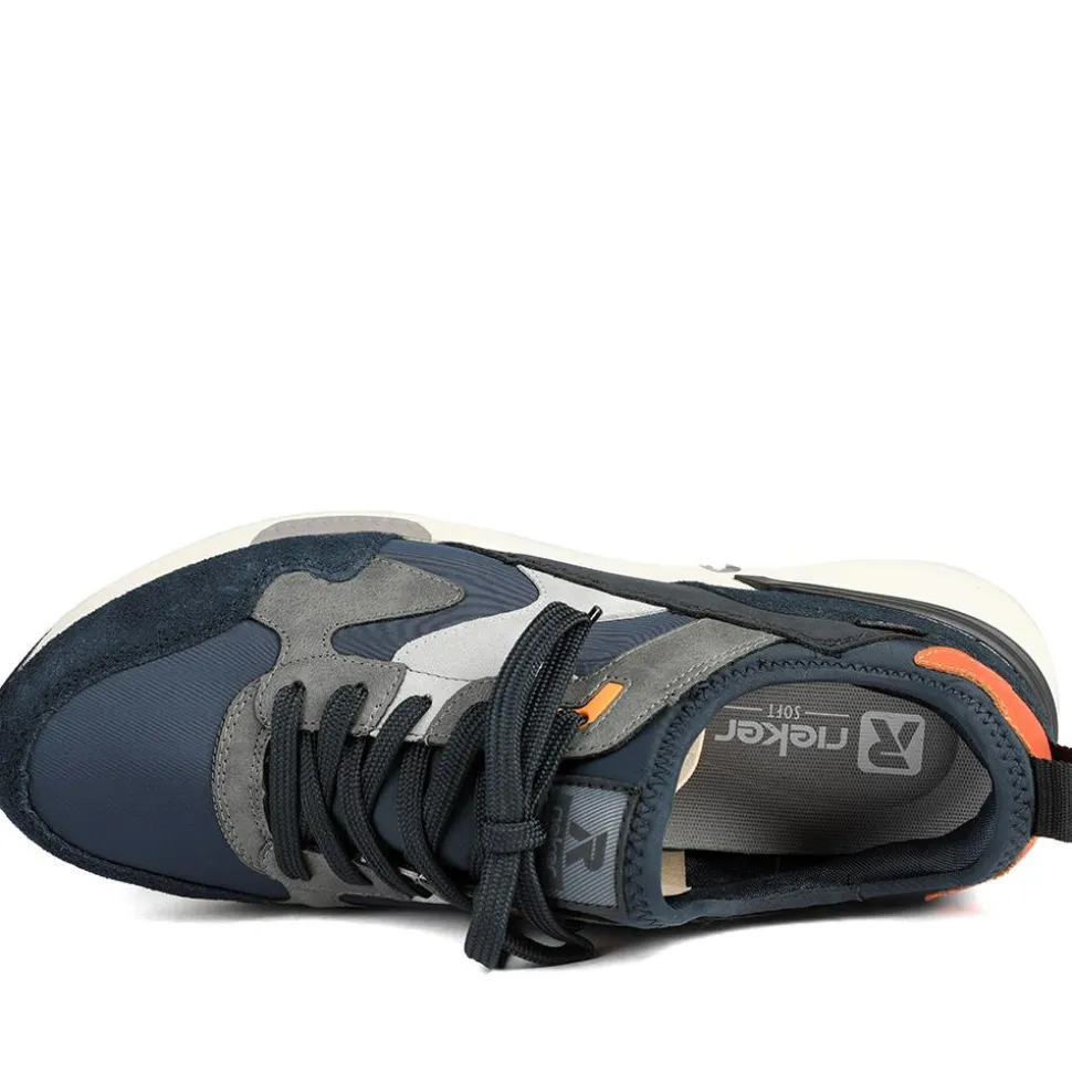 Rieker Sport Lace Up Trainers - Navy Multi