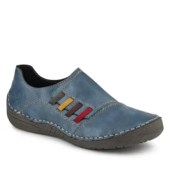 Rieker Stitch Pattern Slip-On Shoes - Blue