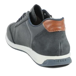 Rieker Titus Leather Zip Fastening Trainers - Navy