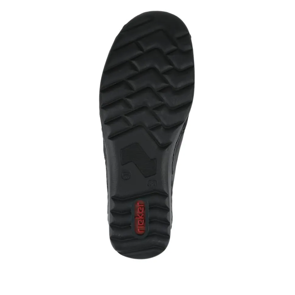 Rieker Wide Fit Cushioned Touch-Fasten Shoes - Black