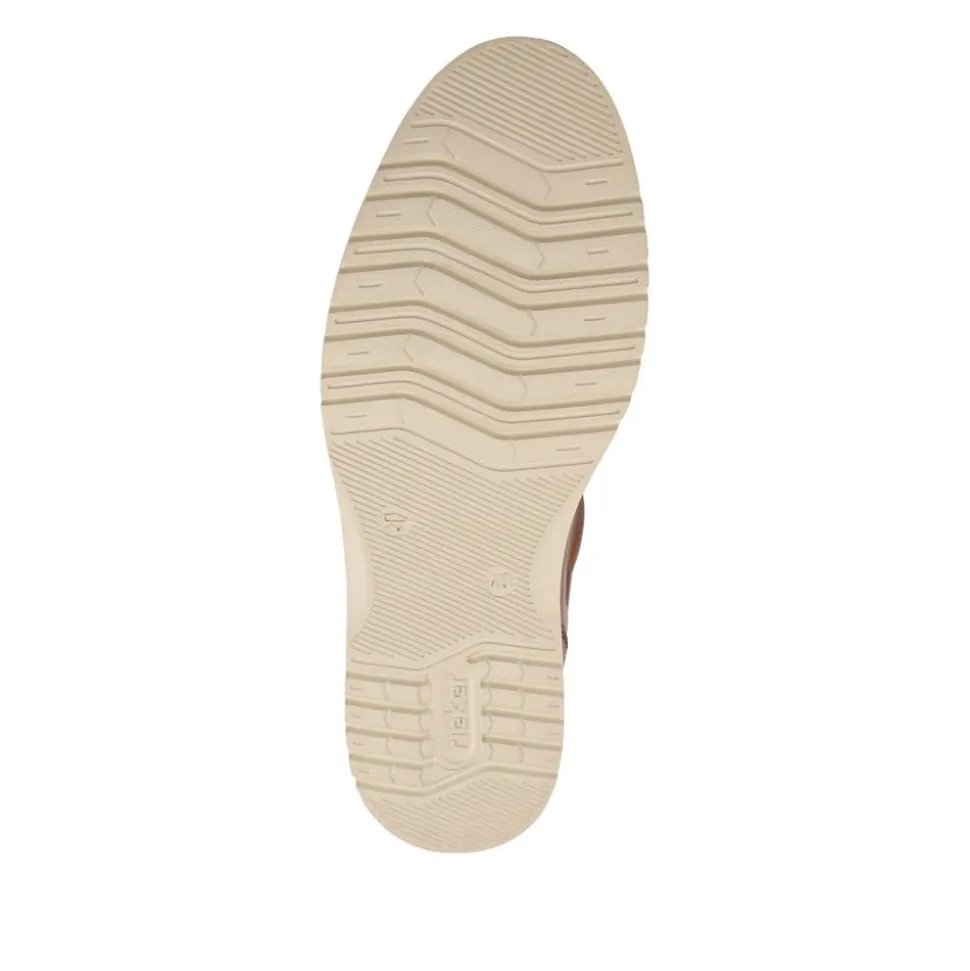 Rieker Wide Fit Leather Lace-Up Shoes - Tan