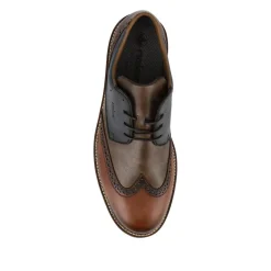 Rieker Wide Fit Leather Lace-Up Shoes - Tan Multi