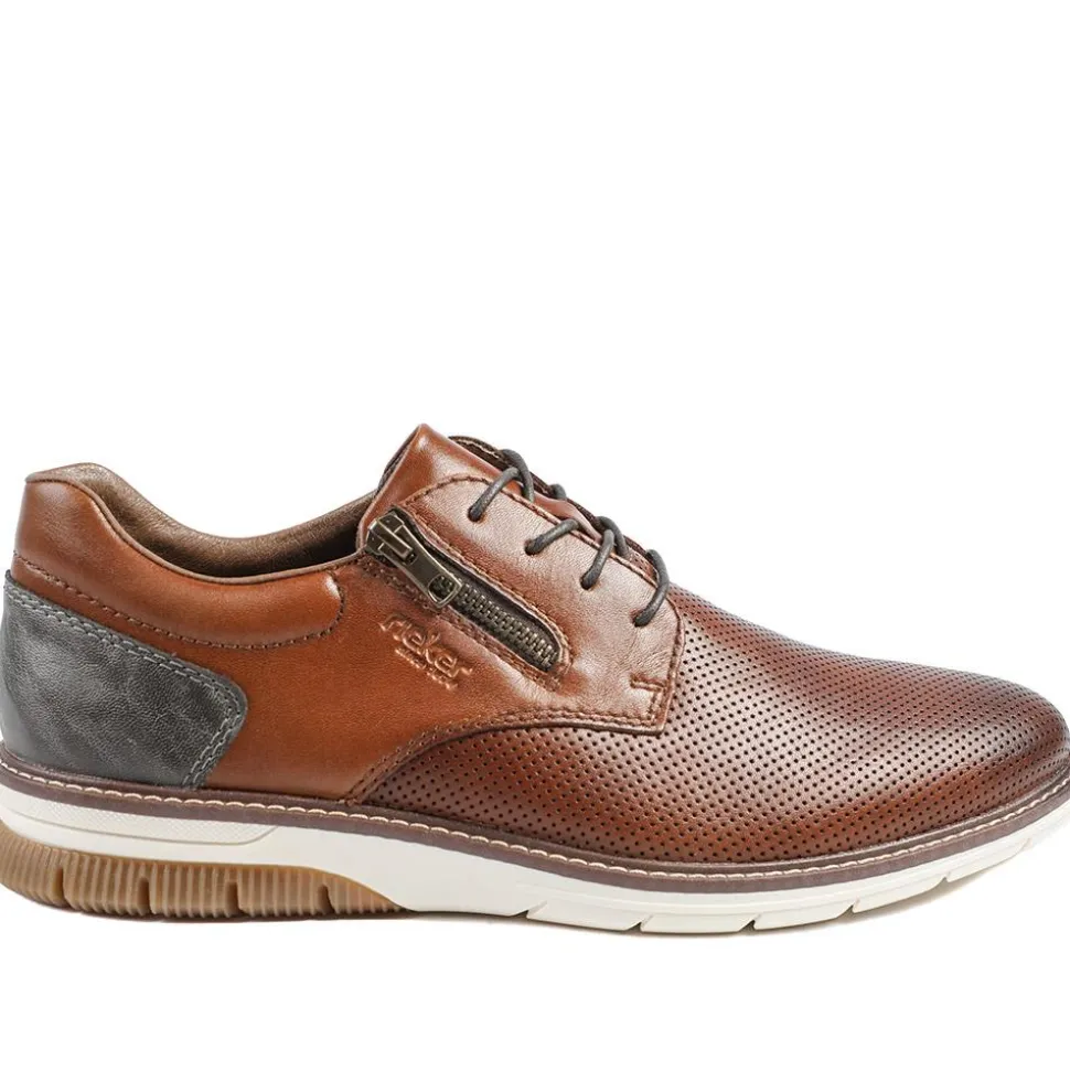 Rieker Wide Fit Leather Smart Casual Shoes - Brown