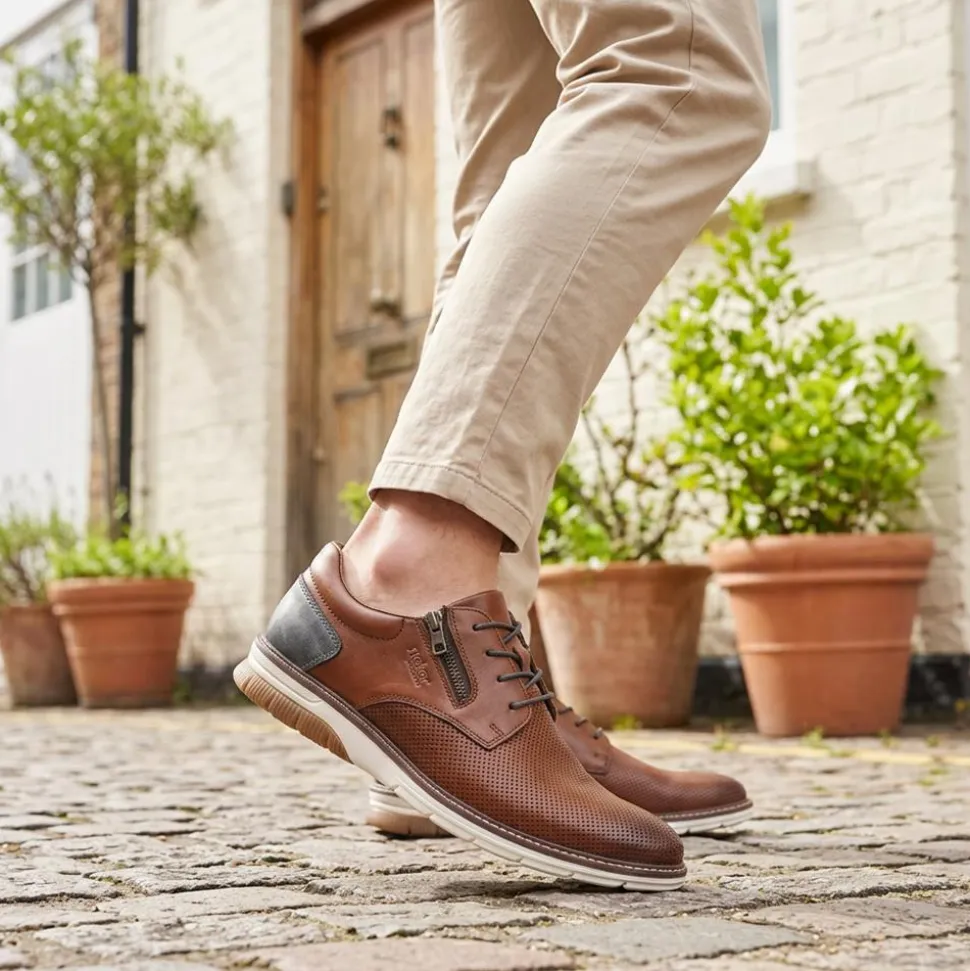 Rieker Wide Fit Leather Smart Casual Shoes - Brown
