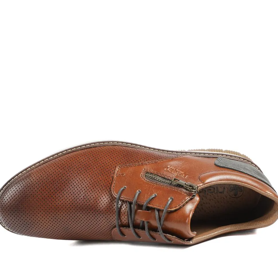 Rieker Wide Fit Leather Smart Casual Shoes - Brown