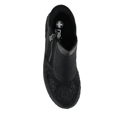 Rieker Wide Fit Leather Zipped Boots - Black