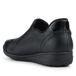 Rieker Wide Fit Leather Zipped Slip-Ons - Black