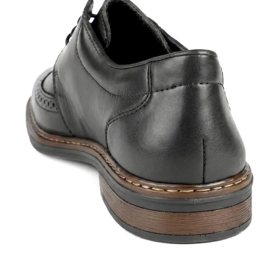 Rieker Wide Fit Smart Brogue Lace Up Shoes - Brown