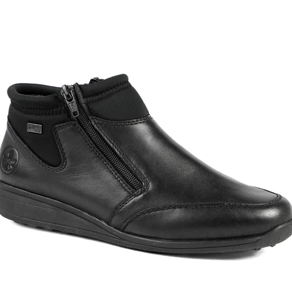 Rieker Wide Fit Zip Fastening Ankle Boots - Black