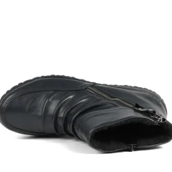 Rieker Wide Fit Zip Up Ankle Boots - Navy