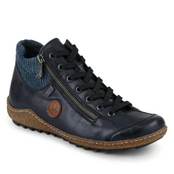 Rieker Zip & Lace High-Top Trainers - Navy
