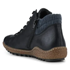 Rieker Zip & Lace High-Top Trainers - Navy