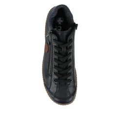 Rieker Zip & Lace High-Top Trainers - Navy