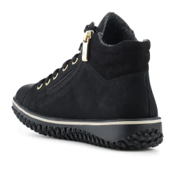 Rieker Zip & Lace Hi Top Trainers - Black