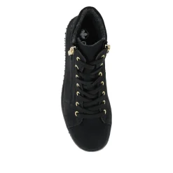 Rieker Zip & Lace Hi Top Trainers - Black
