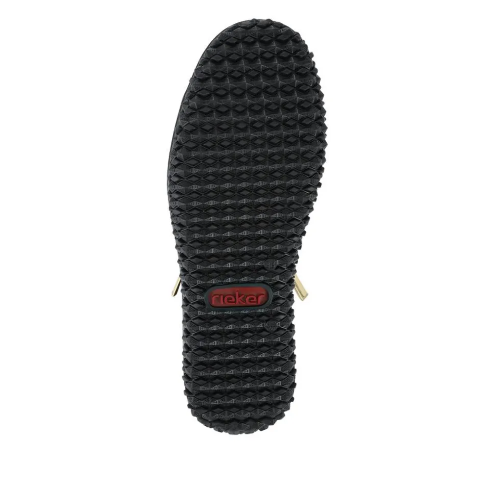 Rieker Zip & Lace Hi Top Trainers - Black