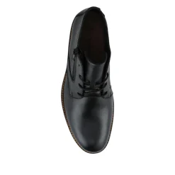 Rieker Zip & Lace Leather Shoes - Black