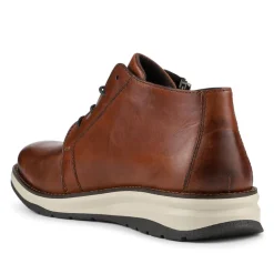 Rieker Zip & Lace Leather Smart Shoes - Tan
