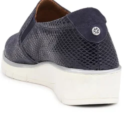Ripple Slip-on Wedge Shoes - Navy Metallic