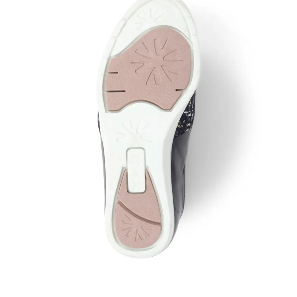 Ripple Slip-on Wedge Shoes - Navy Metallic