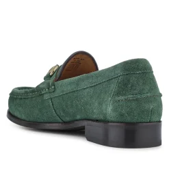 Roan Leather Slip-On Shoes - Olive Suede