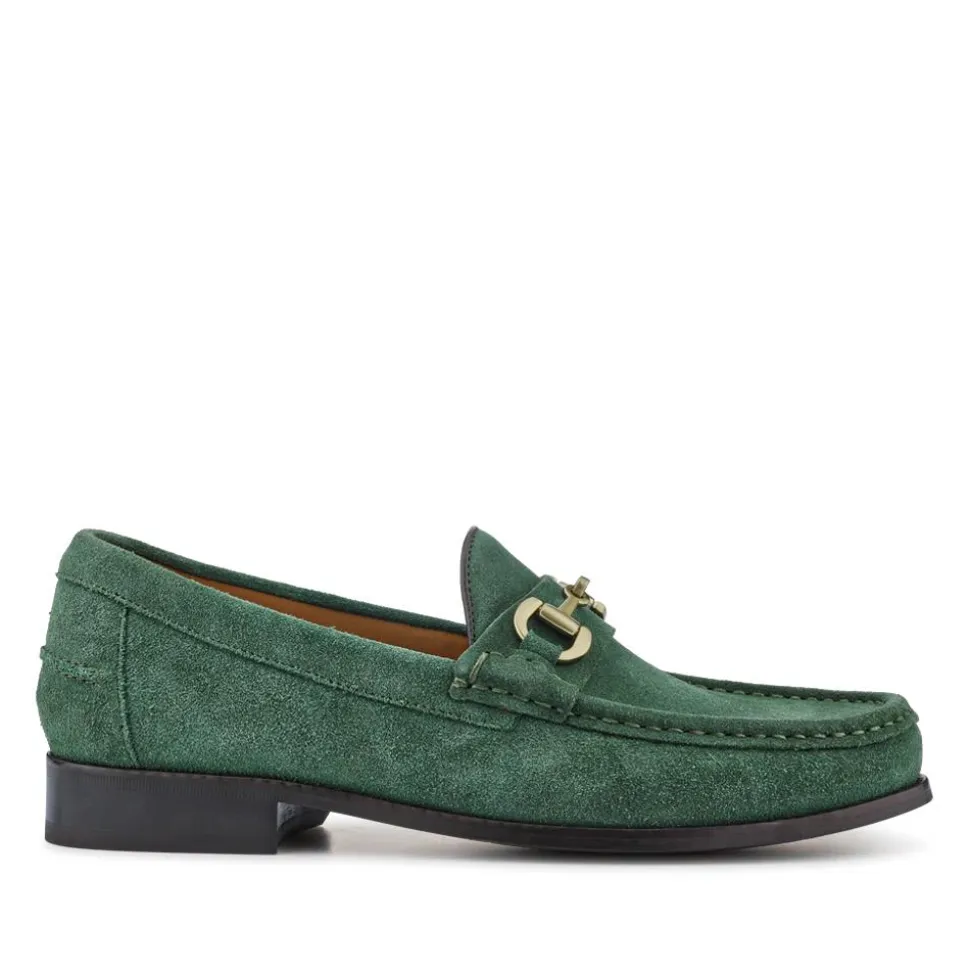 Roan Leather Slip-On Shoes - Olive Suede