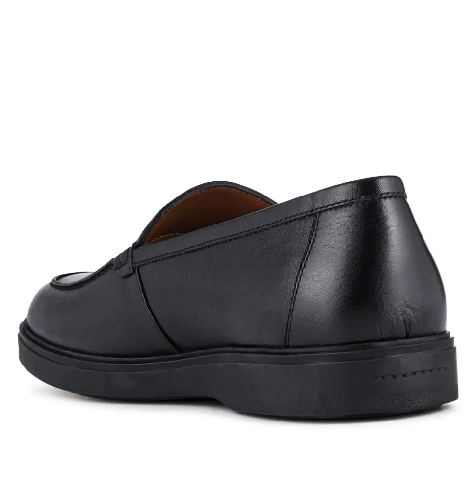Roderick Leather Slip-Ons - Black Grain