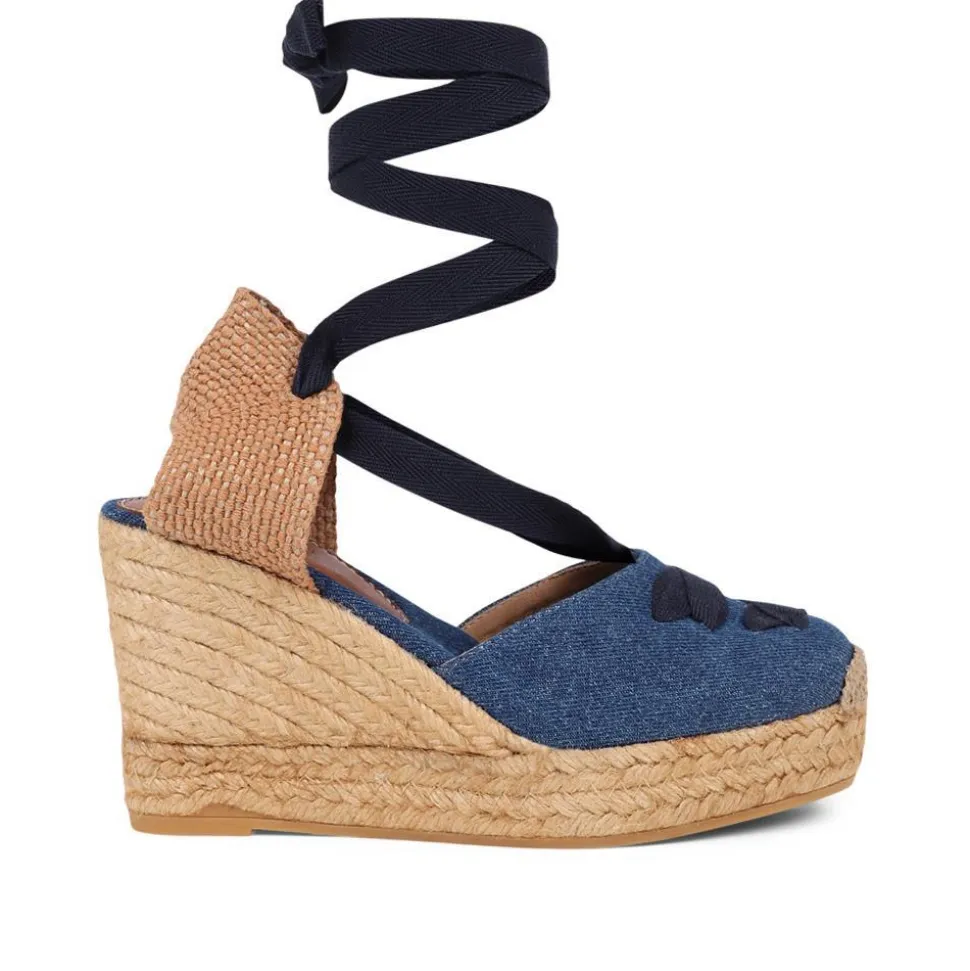 Rosabelle Lace Detail Espadrilles - Denim