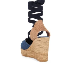 Rosabelle Lace Detail Espadrilles - Denim