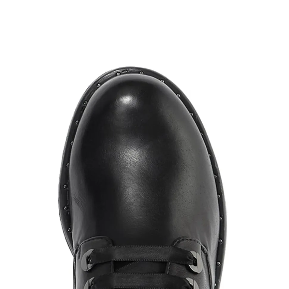 Roxana 04 Leather Hiker Boots - Black