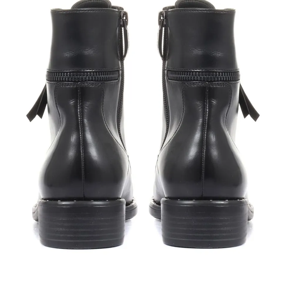 Roxana 04 Leather Hiker Boots - Black