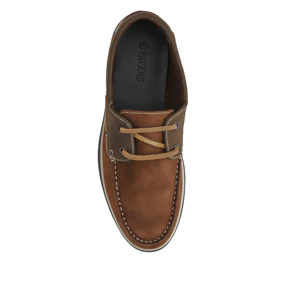 Rubber Soled Leather Boat Shoes - Brown