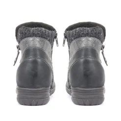 Ruched Ankle Boots - Black