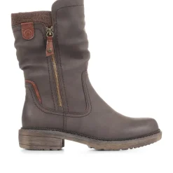 Ruched Calf Boots - Brown