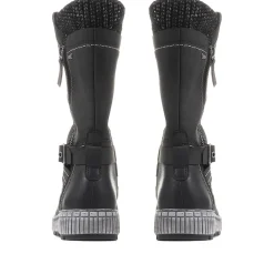 Ruched Wedge Boots - Black