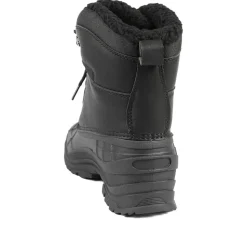 Rugged Warm Lined Lace Up Weather Boots - Black